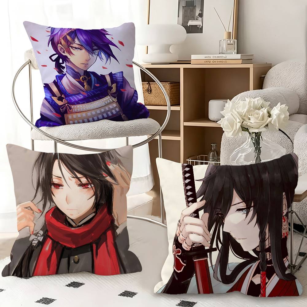 1pc Anime Touken Ranbu Kai Pillow Case Fashion Square Pillowcase Bedroom Sofa Room Ins Decoration Leisure