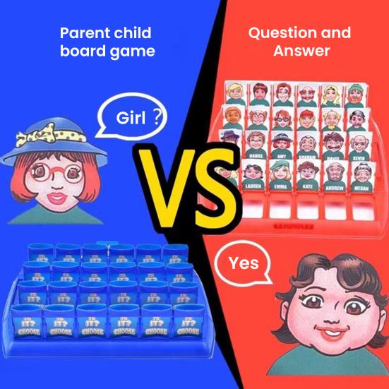 Who Is It Board Game Kids Adults Family Night Classic Guessing Game Portable Travel 2 Players Interactive Tabletop Game Educational Toy