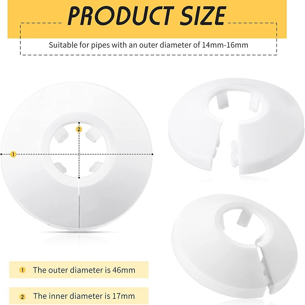 4 szt. 15mm Kołnierze Rur Grzejnikowych Osłona Plastikowa Rozeta Grzejnikowa Osłona Rury Wodnej Na Ścianę Kanał Bateria