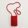 Fashion Vibrant Colorful Knitting Phone Bag Lightweight Hollow Design Beach Purse Portable Small Shoulder Bag Beach Travel