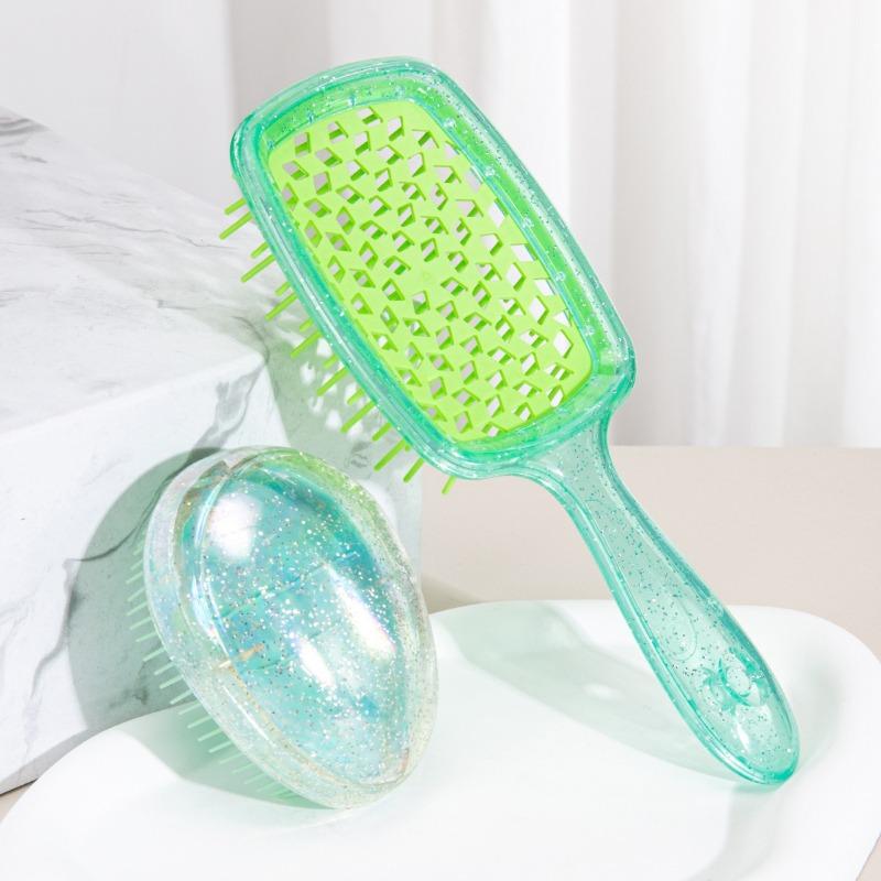 

2pcs Hair Comb Set Detangling Scalp Massage Hairbrush with Wet Curly Mini Egg Round Shape Comb Salon Hair Styling Tools Travel