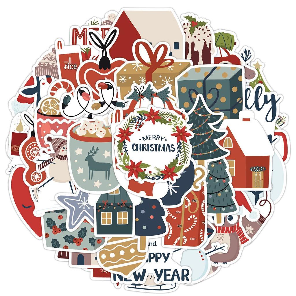 50 Waterproof Christmas Graffiti Stickers for Car, Phone, Water Bottle, Journal Decorations