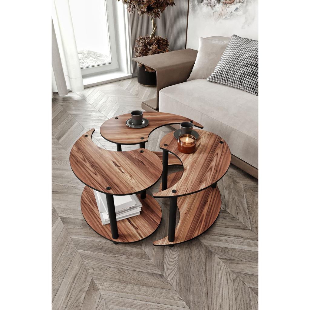 Yin Yang Unity Serenity Coffee Table 3-piece Madran Walnut 70cm