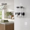 Coffee Bean Storage Jar Wall Mounted Dry Cereal Dispenser, Moisture Proof Airtight Food Space Saving Container Container, Plastic Organizer for Pantry