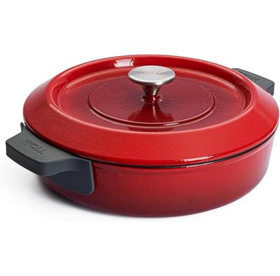 Woll Iron Cast Iron Saucepan with Lid 28 Cm Red (828CI-010)