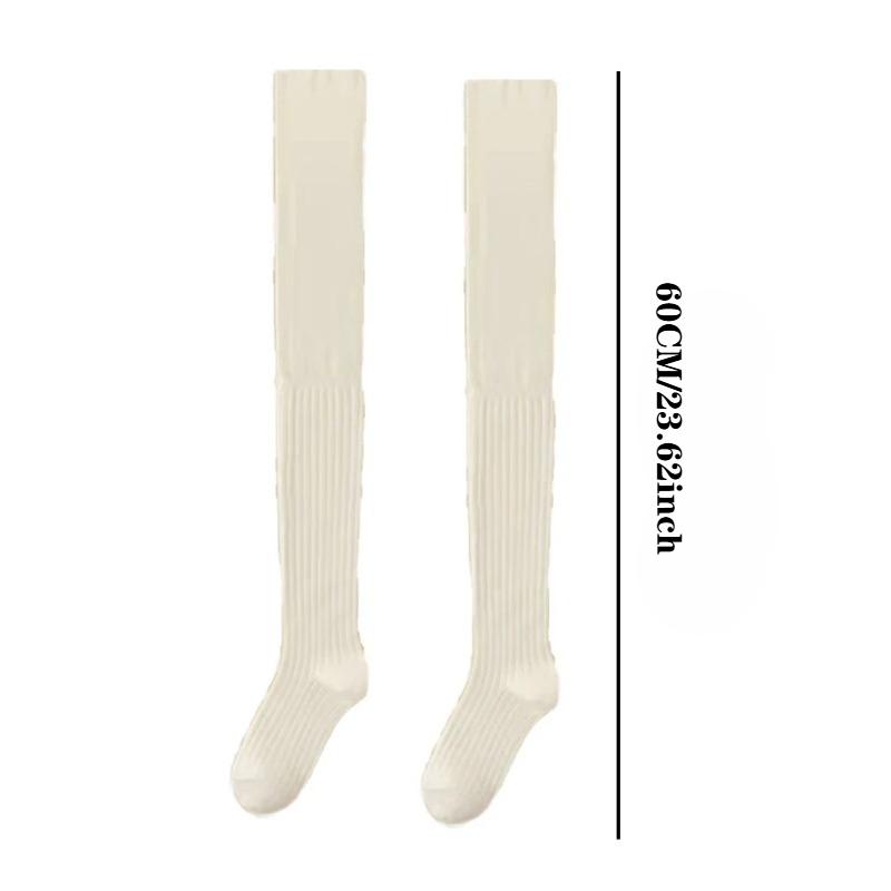 Fashion Women Knee Socks Soft Splicing Stockings High Tube Thermal Autumn Winter Korean Preppy Casual Style Socks