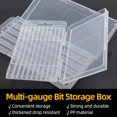 Boîte Vide pour Forets Hélicoïdaux Boîtes de Rangement Boîte à Outils en Plastique Outils Accessoires Travail du Bois Mèches 5/10 Trous Boîte en Plastique Transparent