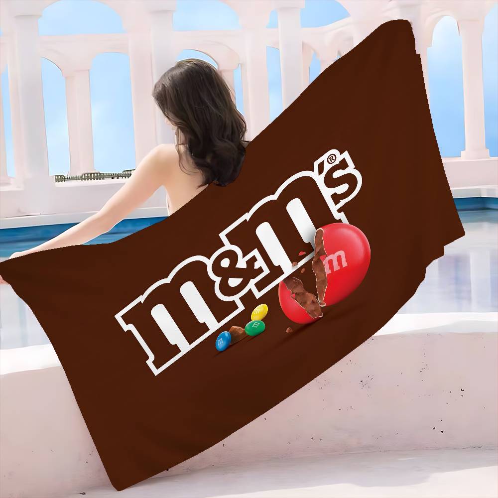 

Chocolate Beans M&M s Logo Anime Beach Swimming Towel Soft Absorbent Washcloth Children s Gifts For Kids Travel Camping Gym W30*H60(CM)