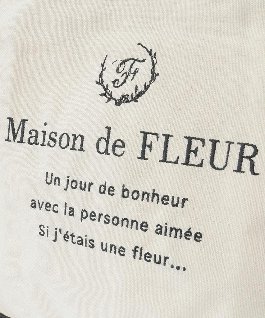 Maison de Fleur Piping Square Tote Bag, Women's, 08000790600, Black