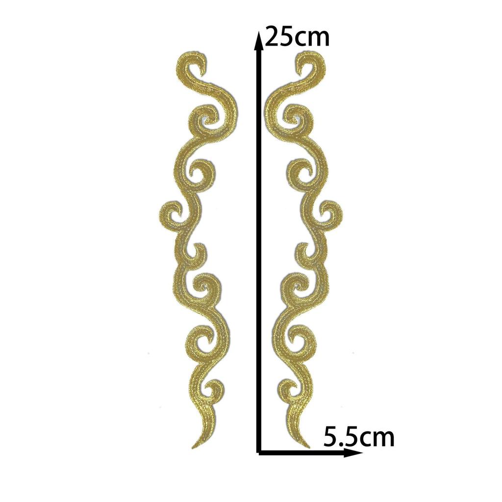 Gold And Silver Stage Decorative Pattern Ancient Clothing Ethnic Embroidery Applique Patch Drama Cloth Sticker Diy Handmade Clothing Accessories