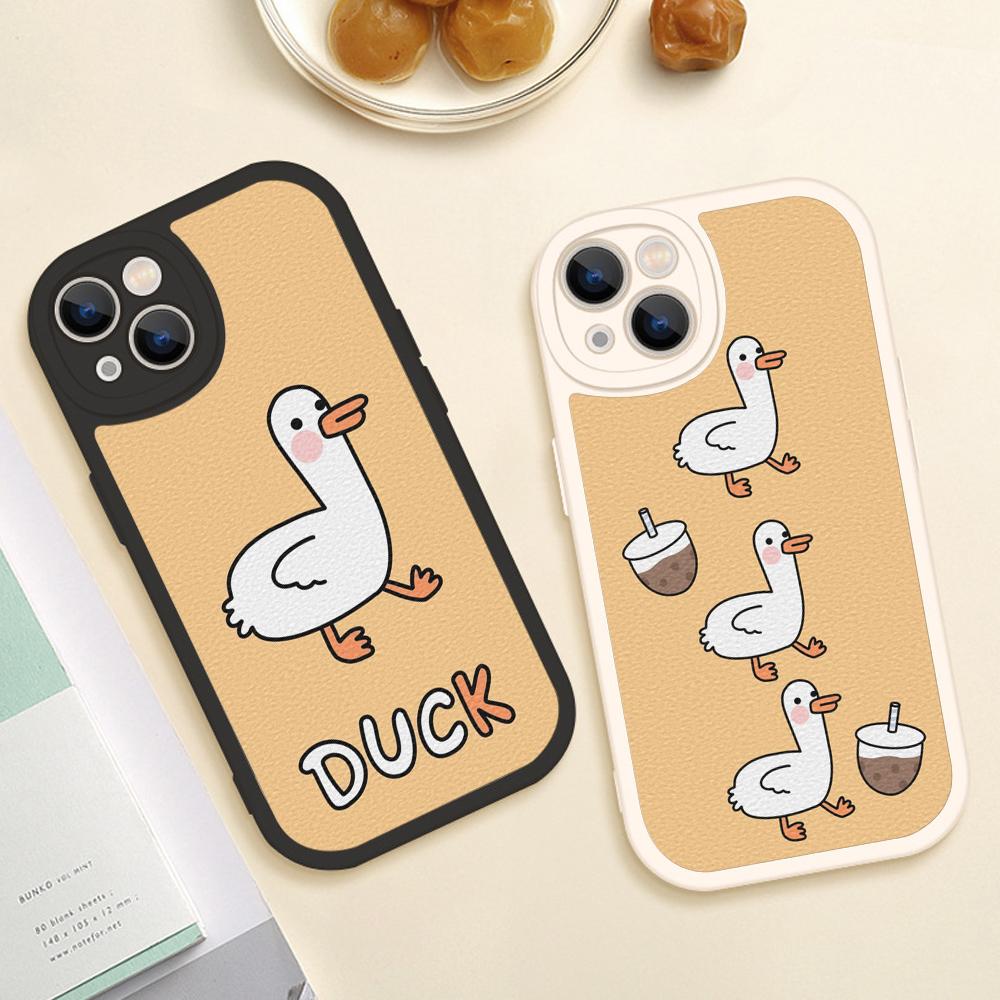 Huse de telefon cu pictură în ulei de rață de desene animate pentru Iphone 14 13 11 12 Pro MAX 13 12 MiNi 7 8plus 14 13 11PRO X XS 12 11 XR Huse din piele de miel