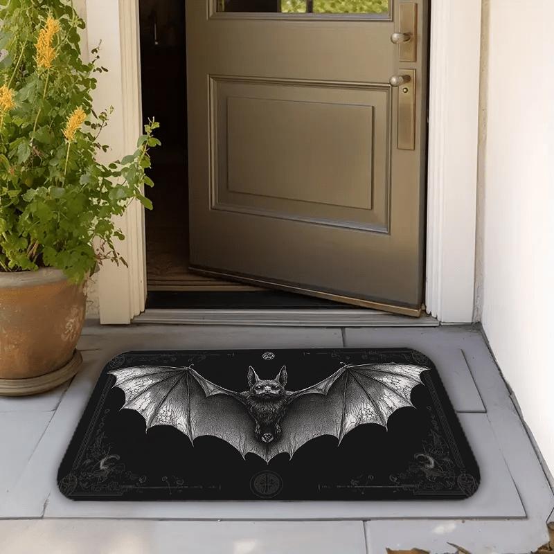 

Dark Wind Bat Entry Door Mat Halloween Entrance Living Room Bar Holiday Party Theme Non-Slip Floor Mat Decoration 40X60CM(1.3X2FT