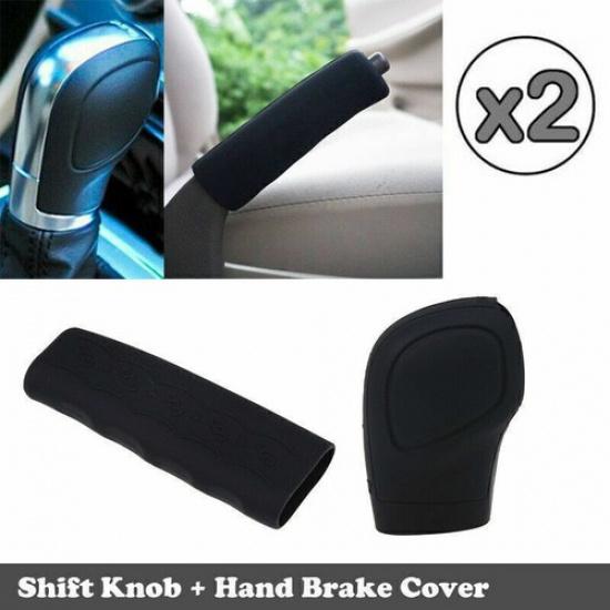 Car Handbrake Non-Slip Protector & Gear Hand Shift Knob Cover Silicone Universal