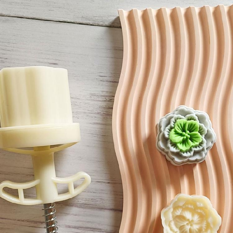 Flower Shaped Plastic Mooncake Stamps Mooncake Moulds DIY Baking Accessories