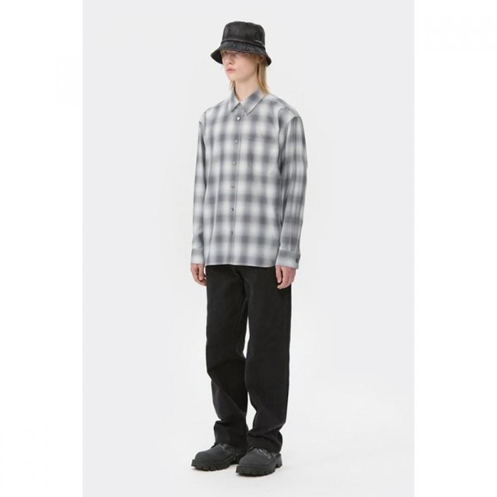 Customellow Grey Relaxed Fit Check Shirt Cwsaw25112gyx