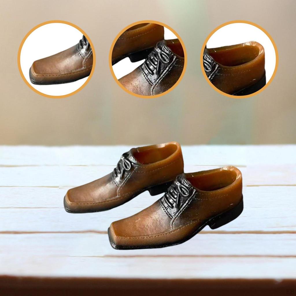 1/6 Scale Dress Shoes Miniature Figure Costume Accessory Retro Cosplay Stylish Formal Lace up