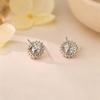 Beixi Silver Sunflower Stud Earrings: S999 Silver Needle, Shell Pearl, Rhinestones, Classic & Elegant Design.