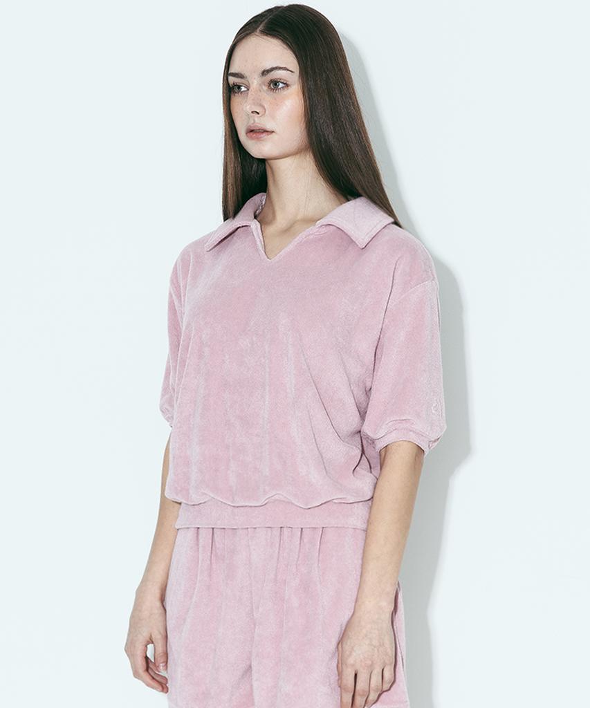 AGENT PEEK Agp Terry Polo Half Shirt (W) Pink
