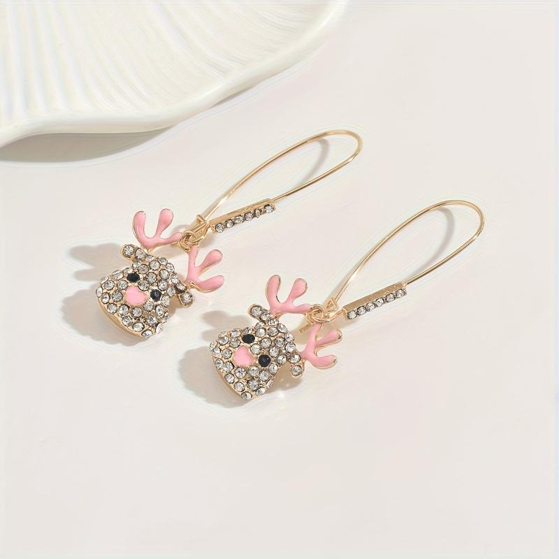 

Christmas Personalized and Creative Reindeer Shaped Pendant Earrings, Women s Fashionable and Trendy Holiday Gifts