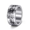 Halloween Rose Pattern Ring Cool Style 10mm Men's Ring