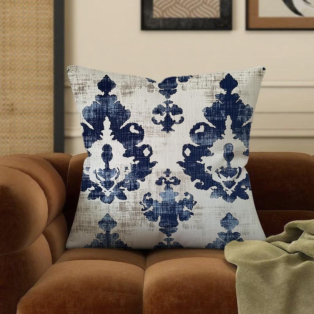 

Синие и белые наволочки с цветочным рисункомПодходят для дивана, автомобиля, спальни, декоративные наволочки, наволочки 16x16Inch