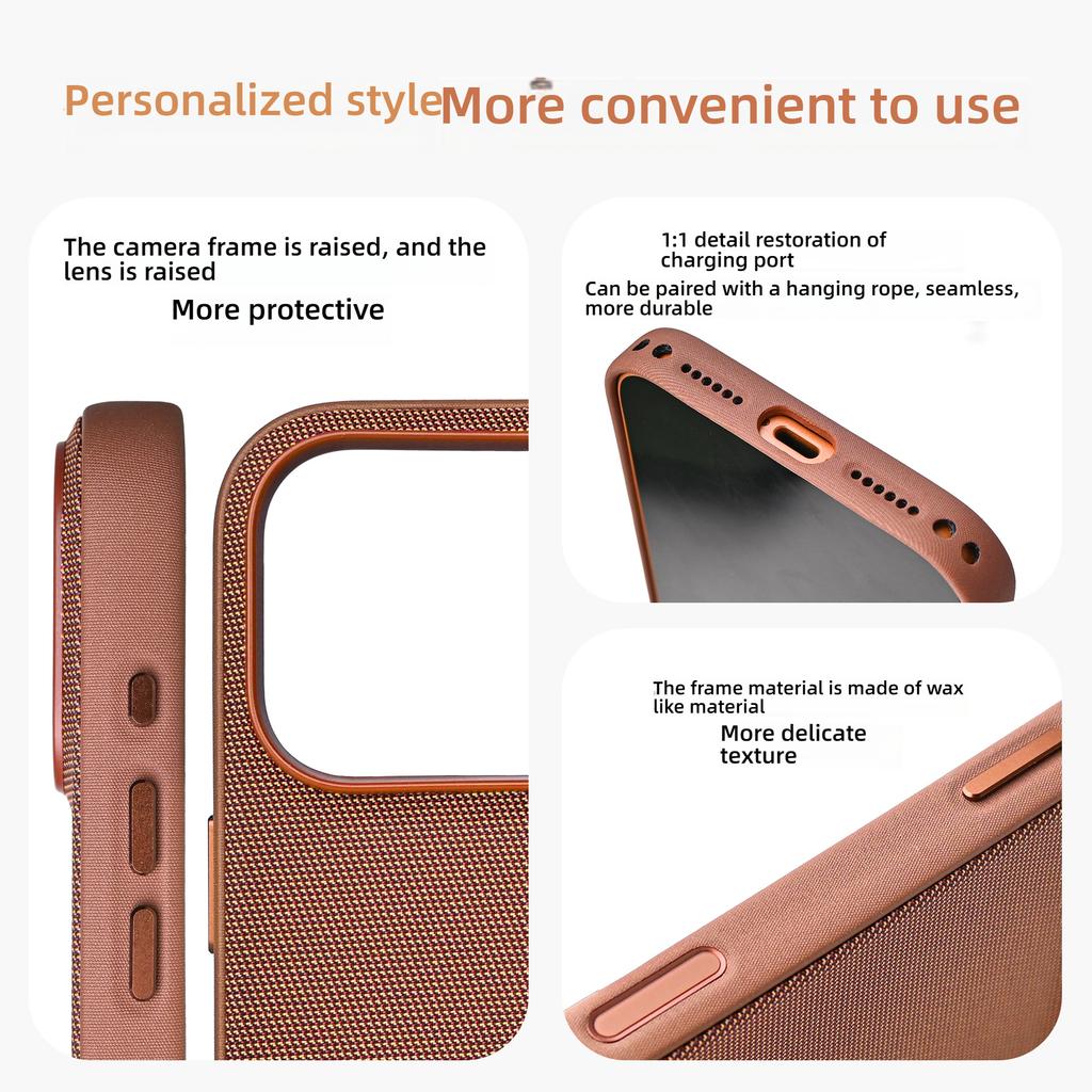 High End Official Magnetic Woven Strap Phone Case For Orginal For Iphone 17 Pro Max Phone Crossbody Lanyard And No Logo Phone Case