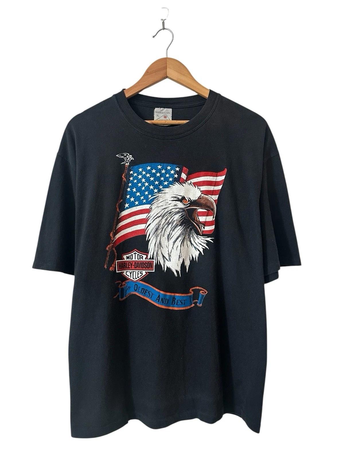 Vintage Harley Davidson T Shirt Men’s Large Black 90’s Germany Erich Krafft 2XL