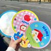 Cartoon Cute Folding Group Fan Outdoor Photography Reflective Plate Mini Round Convenient Pocket Fan Portable Folding Fan