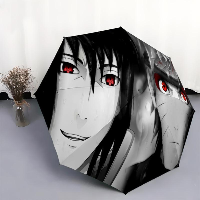 1 PC Automatic Folding Umbrella - Naruto Pattern Portable Foldable Design With 8 Ribs Christmas Birthday Gifts