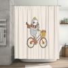 Cute Sloth Cycling Bicycle Shower Curtain Set Waterproof Forest Animal Bathroom Decor Nature Theme Home Decor Farmhouse Style
