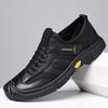 2025 Men's Spring and Summer New Leather Mesh Sports Casual Breathable Men's Shoes Hand-stitched Foot Shoes 0935