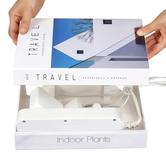 Book Shaped Cord Organizer Large Capacity Multipurpose Wire Management Expandable Decorative Book Cable Hider Box