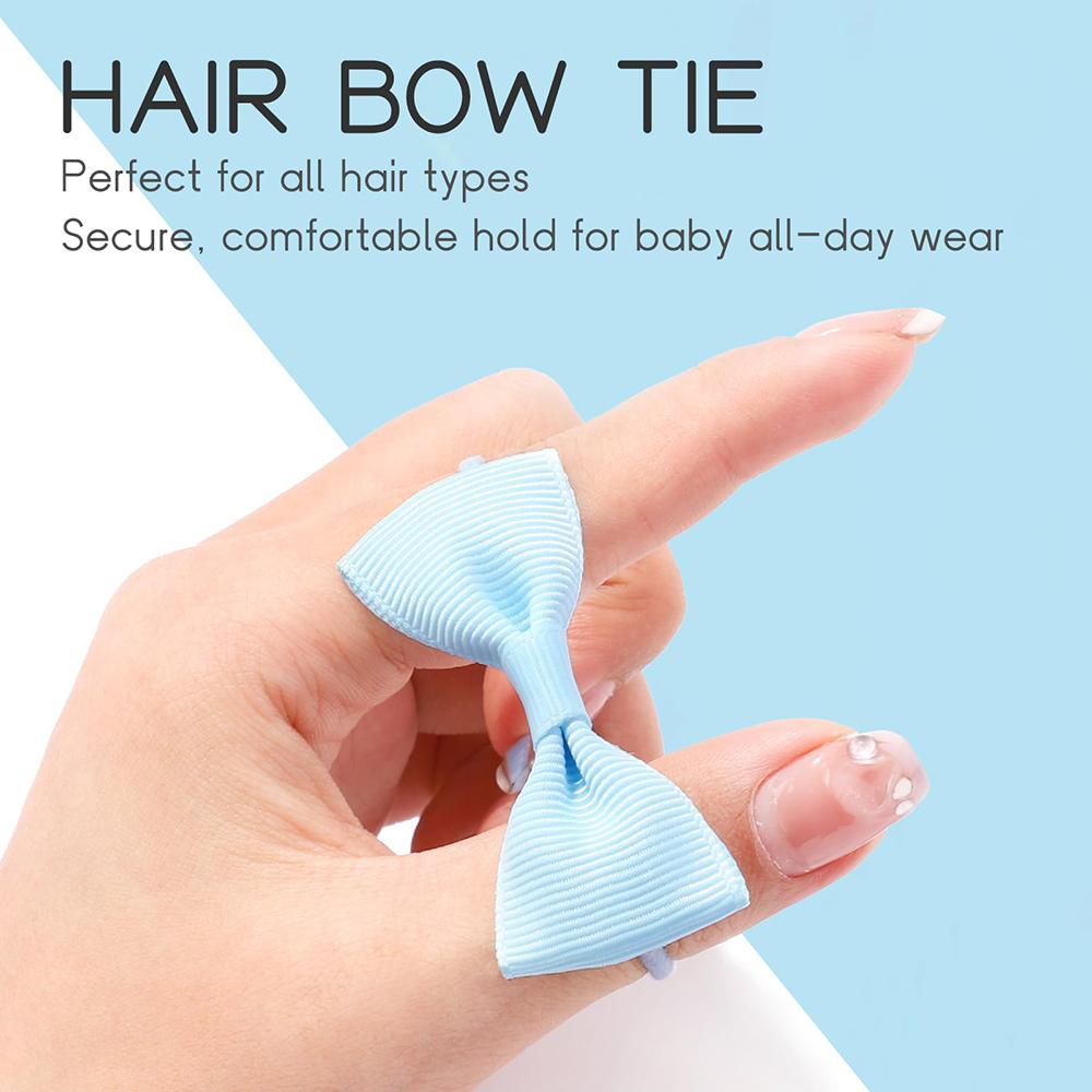 40Pcs 2inch Baby Girls Hair Bows Elastic Ties Grosgrain Ribbon Bow Rubber Band Ponytail Holders Hair Accessories