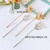 Plain Embryo Alloy Hairpin with Big Leaf Design and Electrophoretic Color Retention