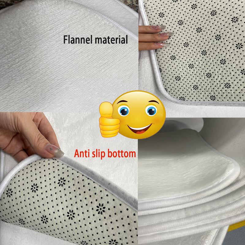 1pc Vibrant Floral Flannel Kitchen Floor Mat Machine Washable for Entrance Kitchen Living Room Laundry Bathroom Home Decor