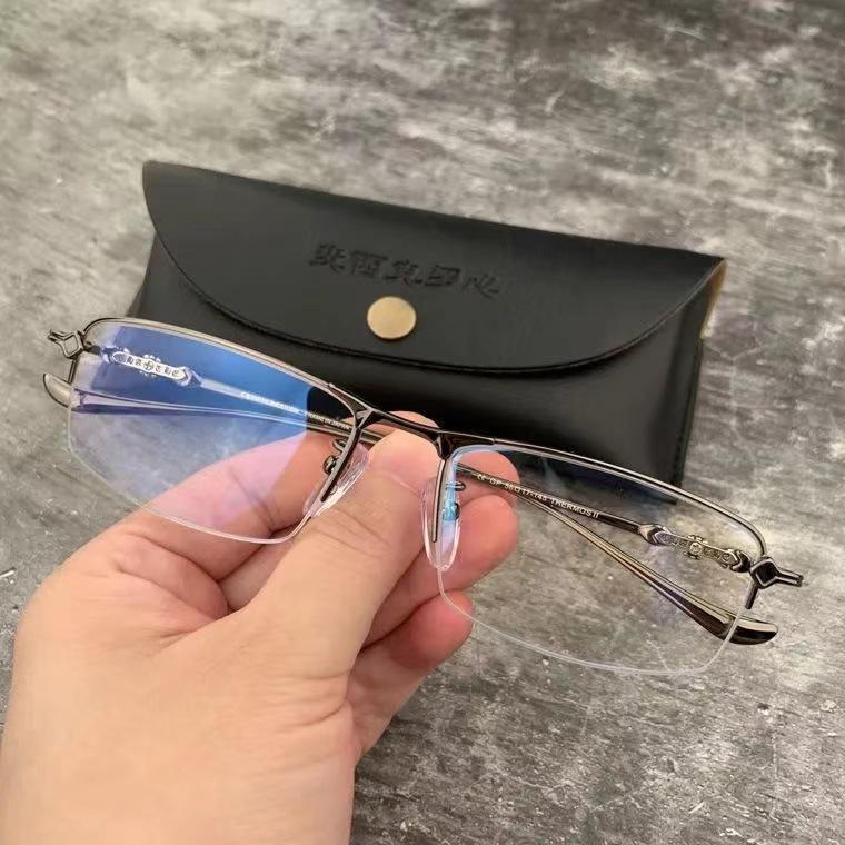 Jiandan Tide Versatile Business Half-Frame Glasses Frame Gold Silk Men'S And Women'S Anti-Blue Myopia Glasses