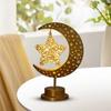 Eid Decors Moon Table Lamp Battery Operated Crescents Lamp Half Moon Light Metal Ramadans Star Lamp Home Decors
