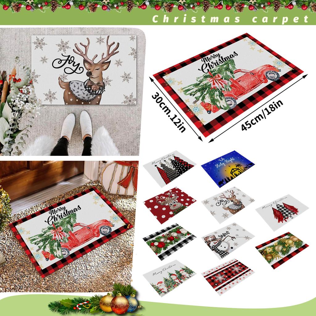 Christmas Dining Mat, Restaurant Atmosphere Decoration, Table Mat, Linen Printed Insulation Mat, Western Style Mat