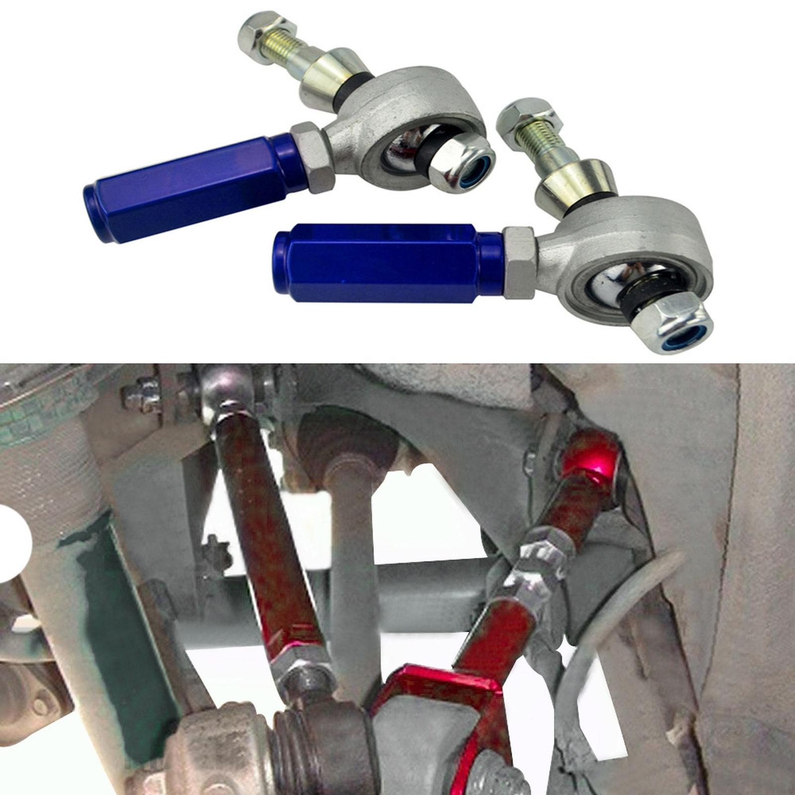 

2pc Rear Suspension Adjustable Outer Tie Rod End Arm for 240sx 95-98 S14 Blue PQY9808 One Size