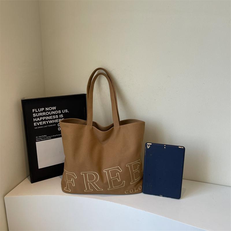 Letter Print Shoulder Bag Women's Large Capacity Tote Bag