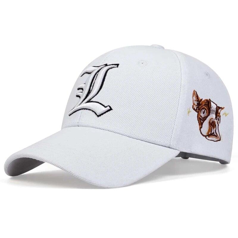 Unisex L Letter Side Dog Head Embroidery Baseball Caps Spring And Autumn Outdoor Adjustable Casual Hats Sunscreen Hat