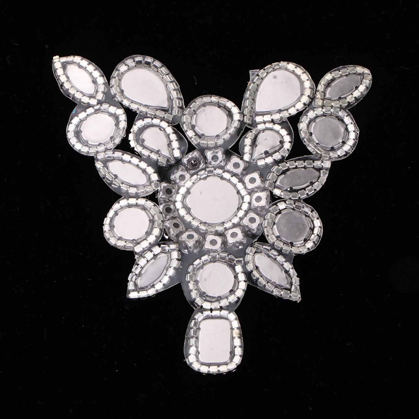 

Elegant Rhinestone Iron on Applique Crystal Beaded Patch for Bridal Dress Sash Wedding Clothing Craft разноцветный
