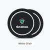 KJGK5 2Pcs Car Silicone Coaster Anti-Slip Water Cup Drink Mat For Skoda Octavia Kodiaq Fabia Superb Rapid Karoq Kamiq Roomster Citigo 