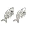 Golden Hollow Fish-Shaped Metal Dangle Earrings - Unique Animal Design