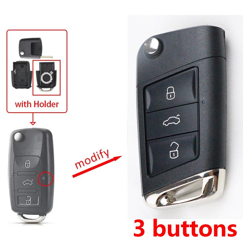 Upgrade Car Key Shell Housing for Volkswagen Jetta Tiguan Golf Passat Beetle MK4 for Skoda Seat Polo B5 B6 for VW EOS Scirocco