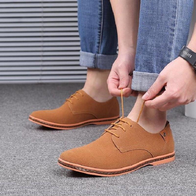 Fashion Spring Suede Leather Women Shoes Oxford Casual Shoes Classic Sneakers Comfortable Footwear Dress Shoes Large Size Flats British