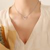 Personality Trend Roman Double Ring Earrings Necklace Titanium Steel Jewelry Set Plated 18K Real Gold Non-Fading