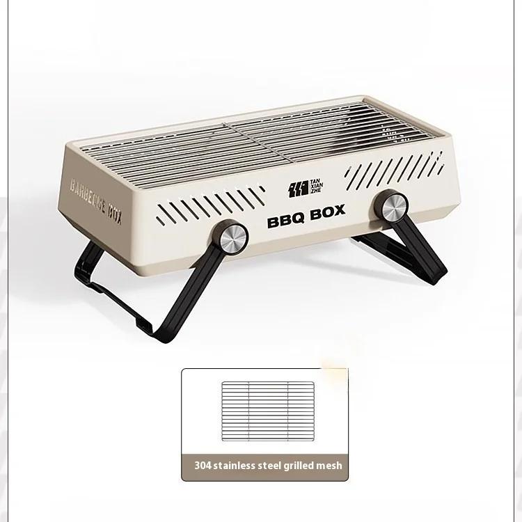 Portable Outdoor Barbecue Grill,304 Stainless Steel Barbecue Mesh,360 °ventilation,suitable for Camping,courtyard,outdoor Travel