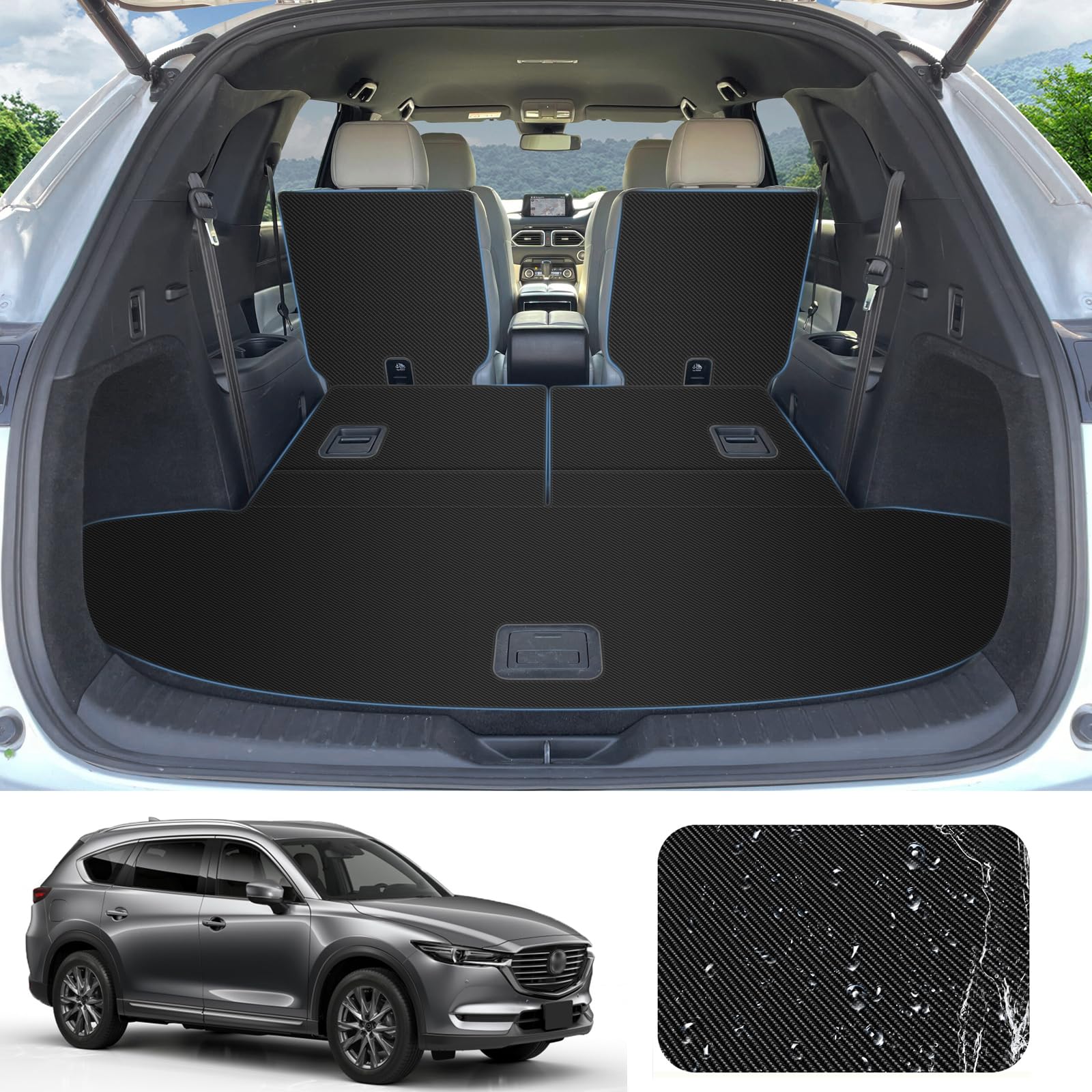 

YORKNEIC Mazda KG Series Luggage Mat Trunk Seat Back Back Synthetic Leather Cargo Second Third Row Seat Back Covers Luggage Black CX-8 6-Passenger чёрный