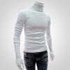 New Men's Solid Color T-shirt High Collar Long Sleeve Spring Autumn Winter Bottoming Shirt Knitted Sweater Korean Version Pullover